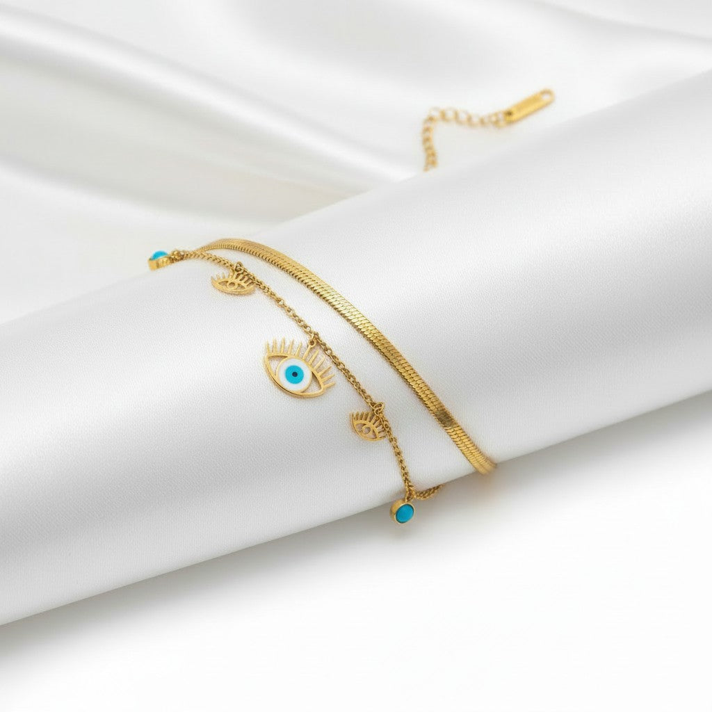 Evil Eye Duo Chain Bracelet