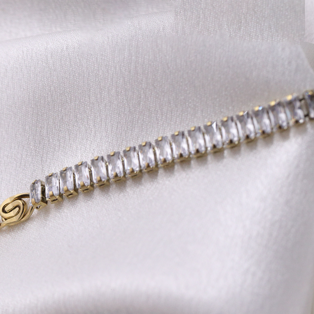 Golden Arc Tennis Bracelet