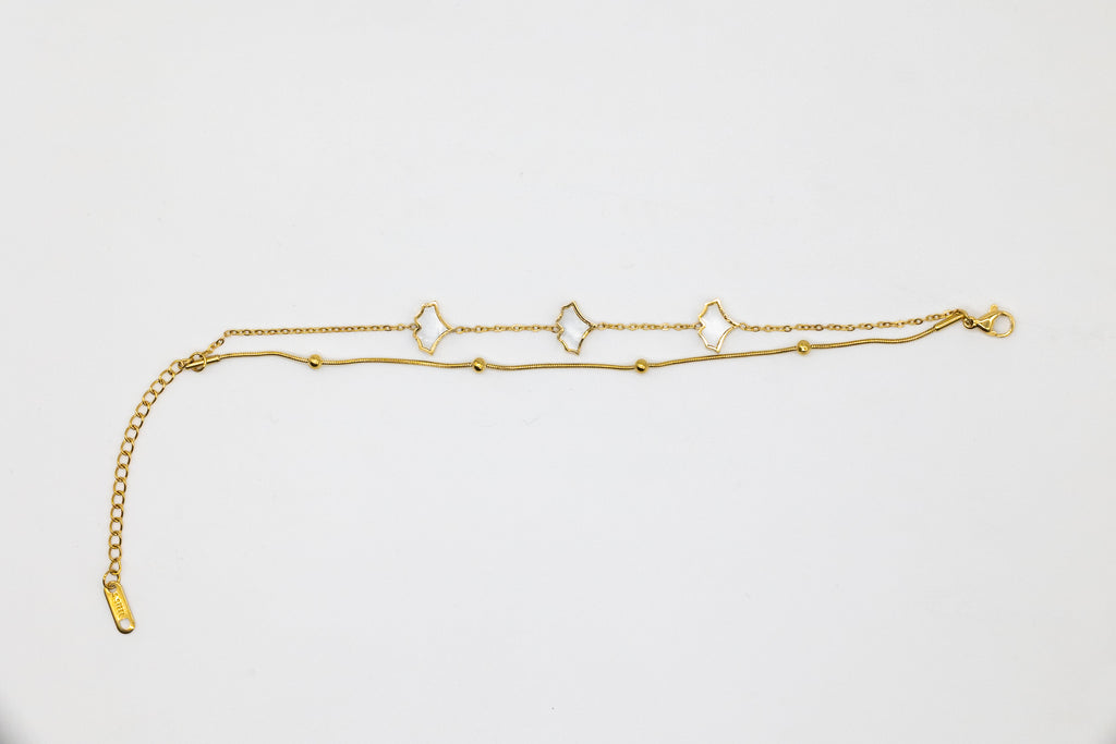 White Fan Double strand Bracelet