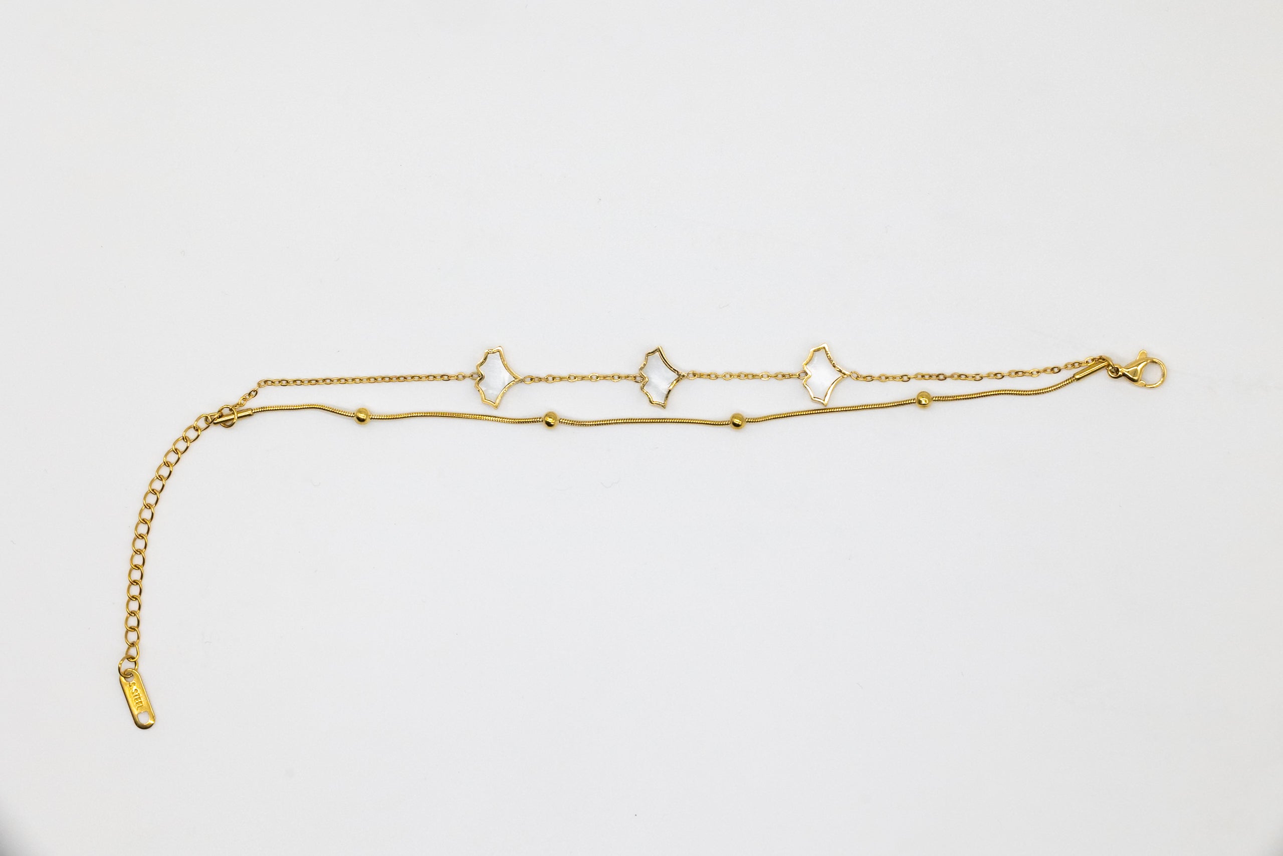 White Fan Double strand Bracelet