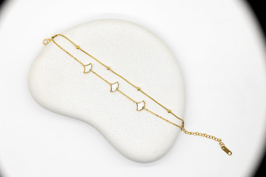Fan Motif Double Chain Bracelet