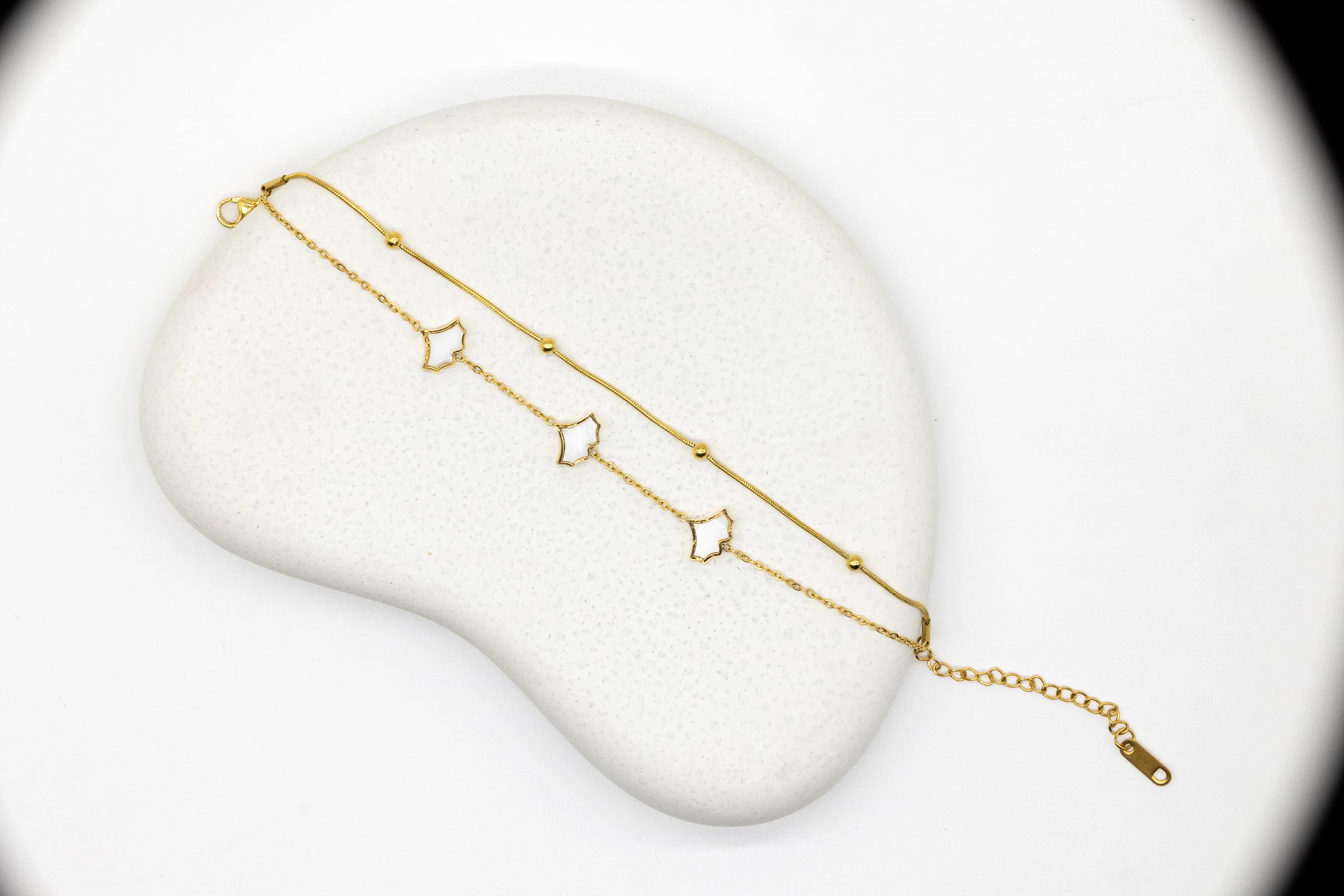 Fan Motif Double Chain Bracelet