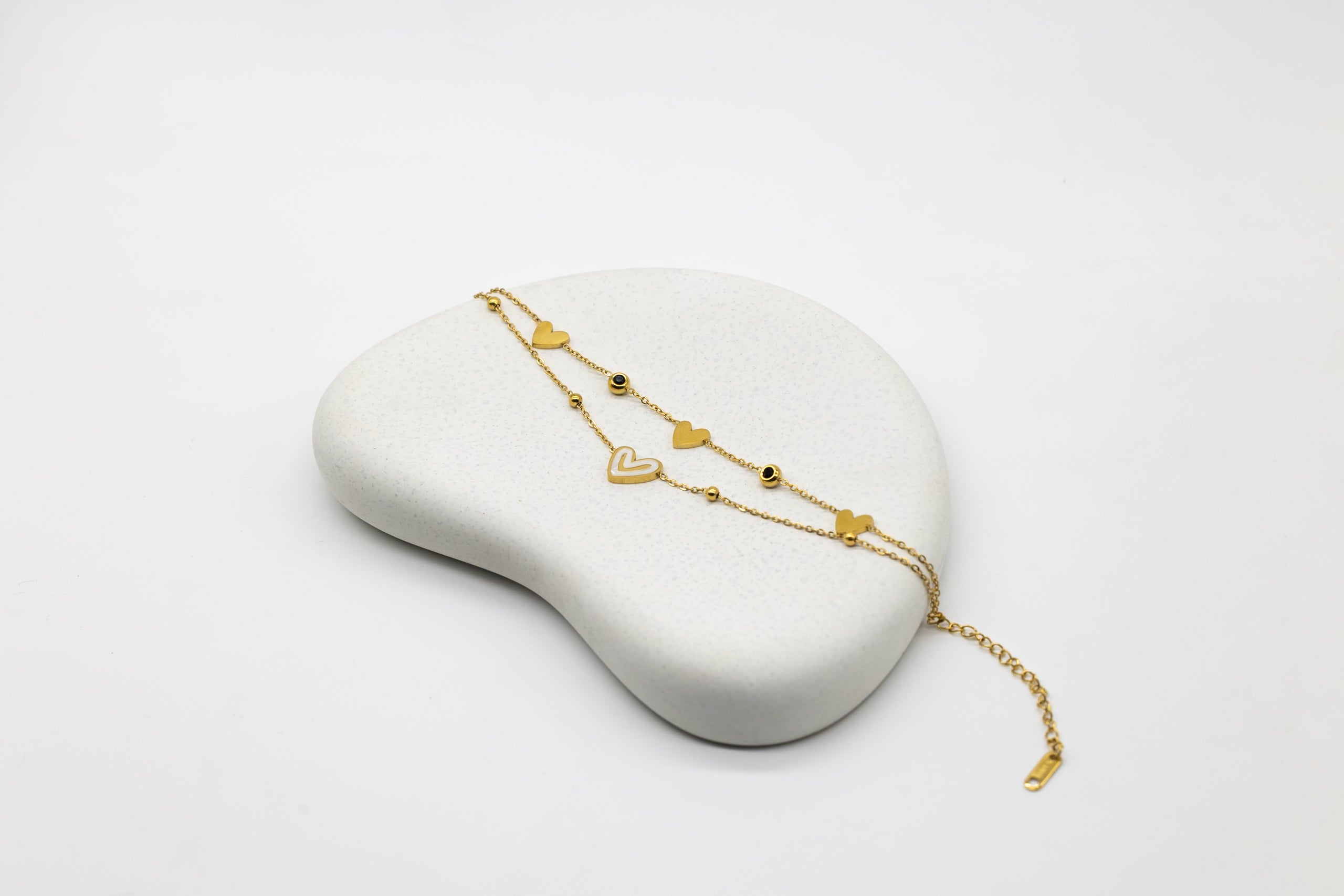 White heart Double strand Bracelet