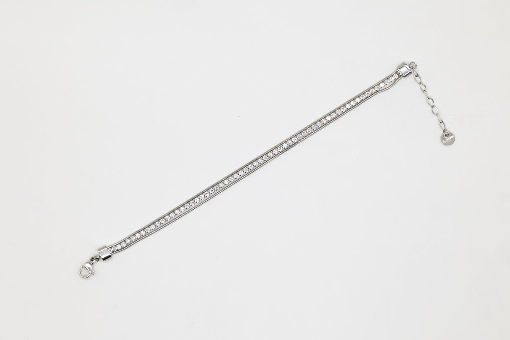 White Double strand plain bracelet