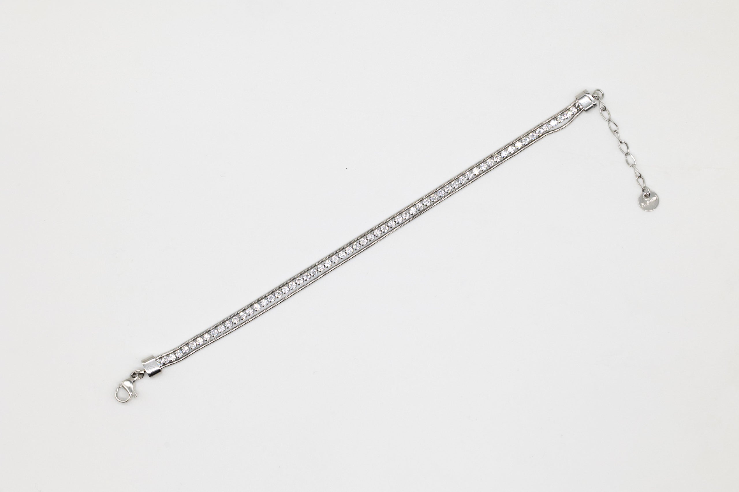 White Double strand plain bracelet