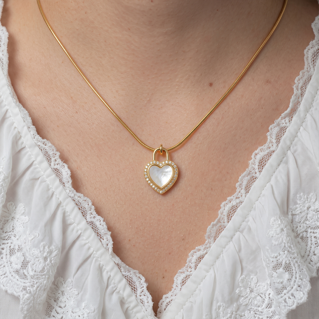 half White Heart pendant