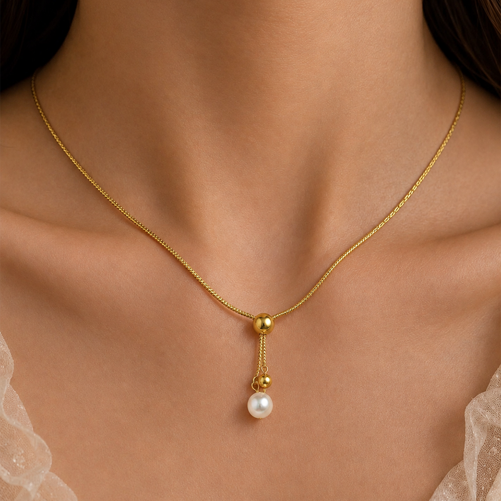Pearl Dainty Adjustable Necklace