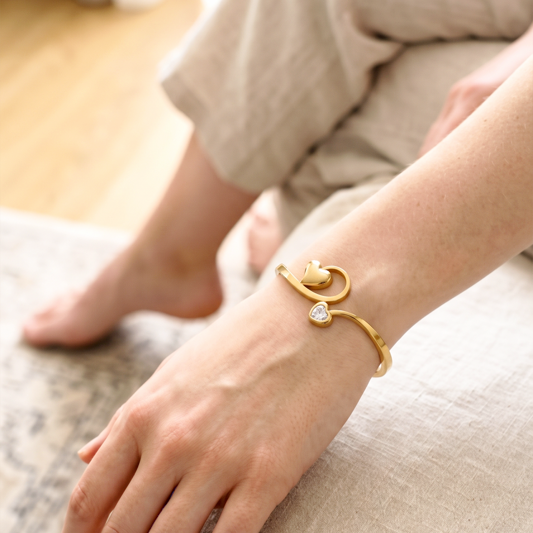 Twin Heart Glow Cuff