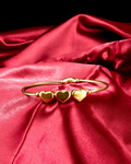 Triple Gold Heart Open Cuff