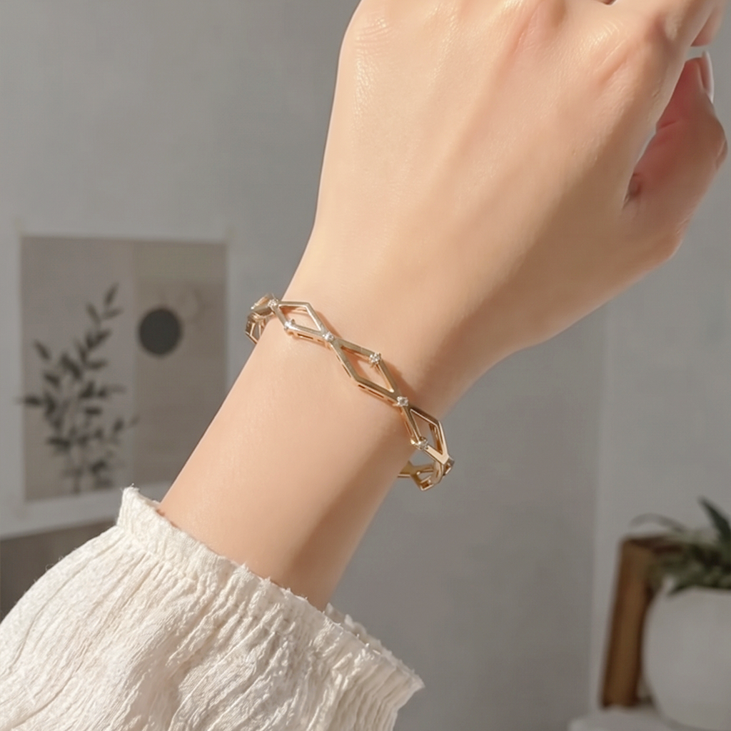 Crossline Crystal Cuff