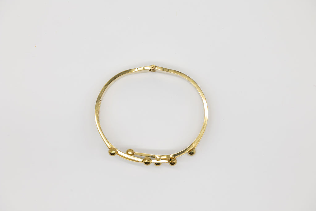 Gold Sphere Open Bracelet