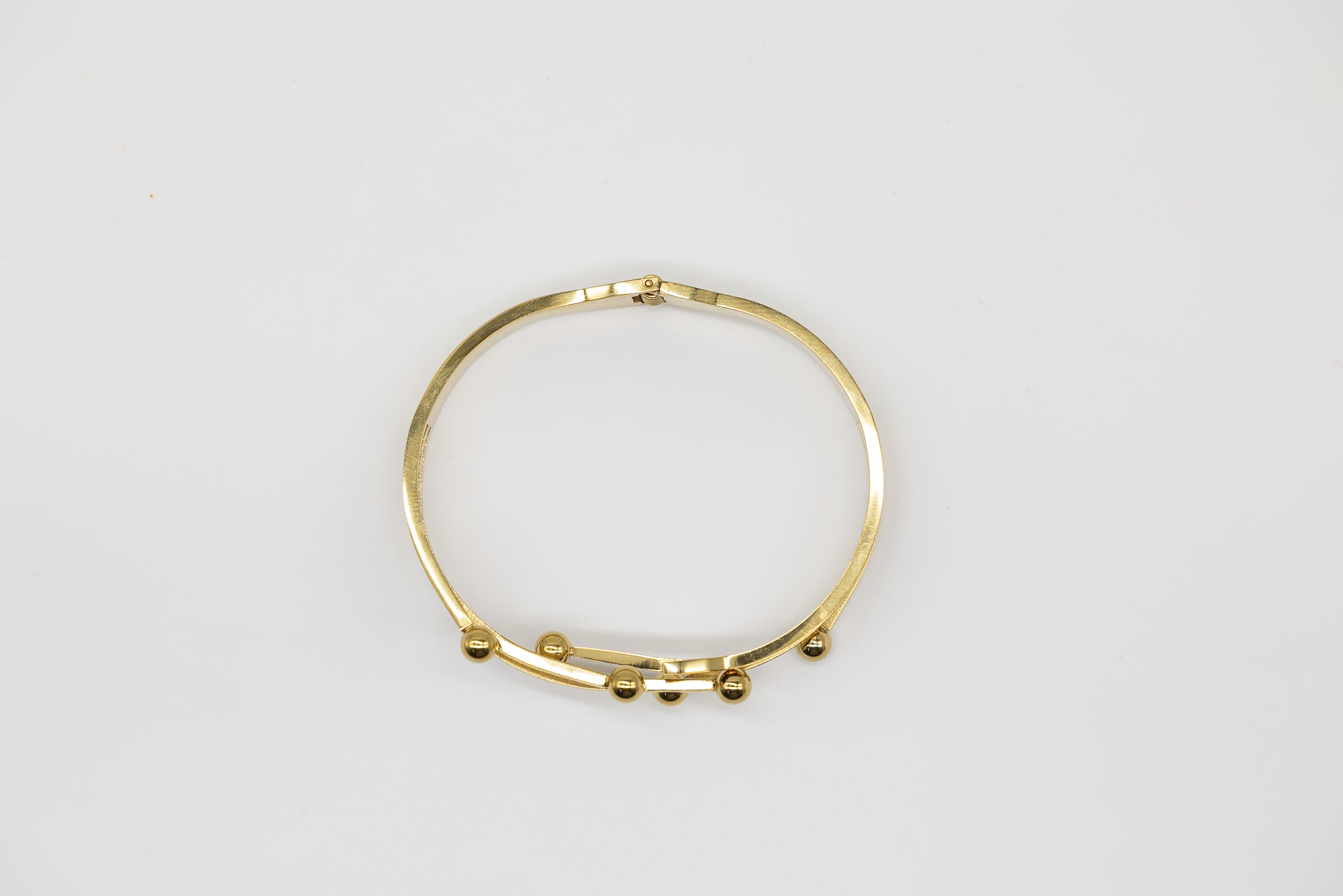 Gold Sphere Open Bracelet