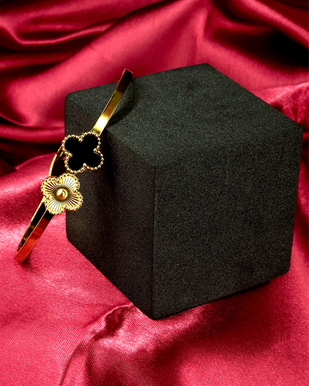 Dual Tone Clover Cuff