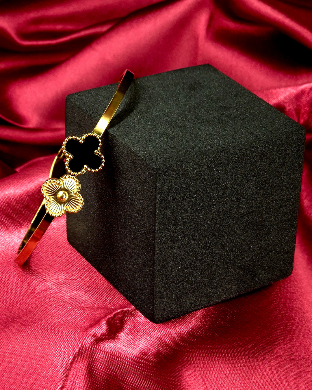 Dual Tone Clover Cuff