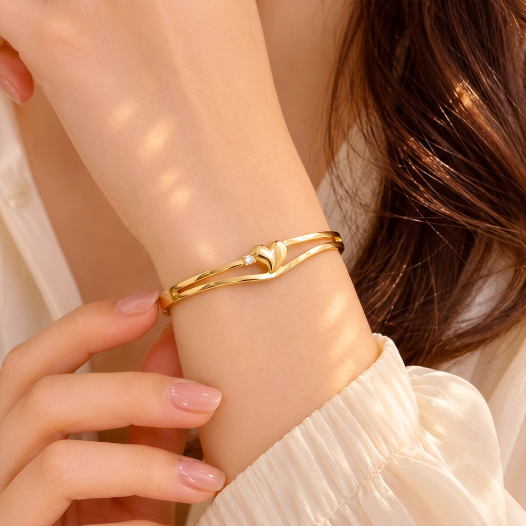 Golden Heart Cuff