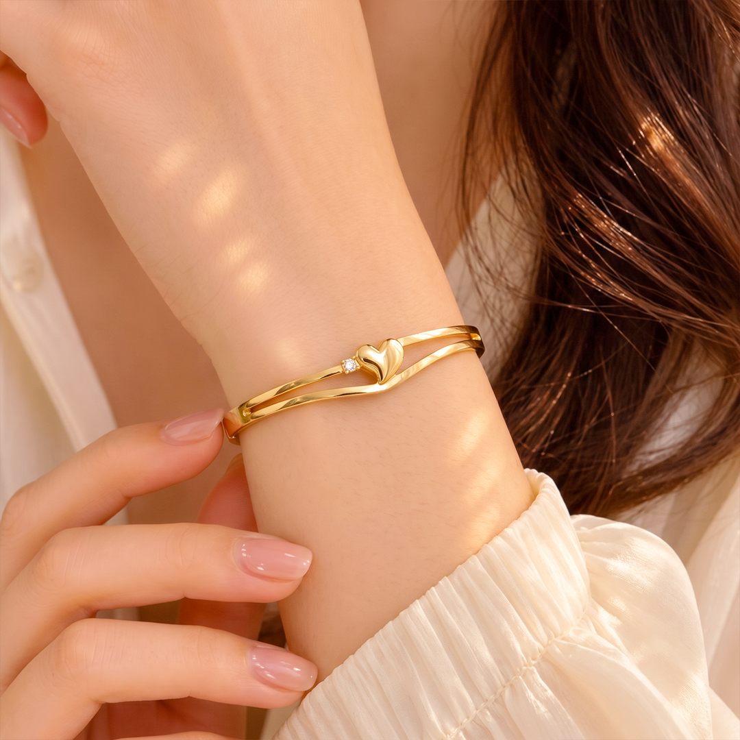 Golden Heart Cuff