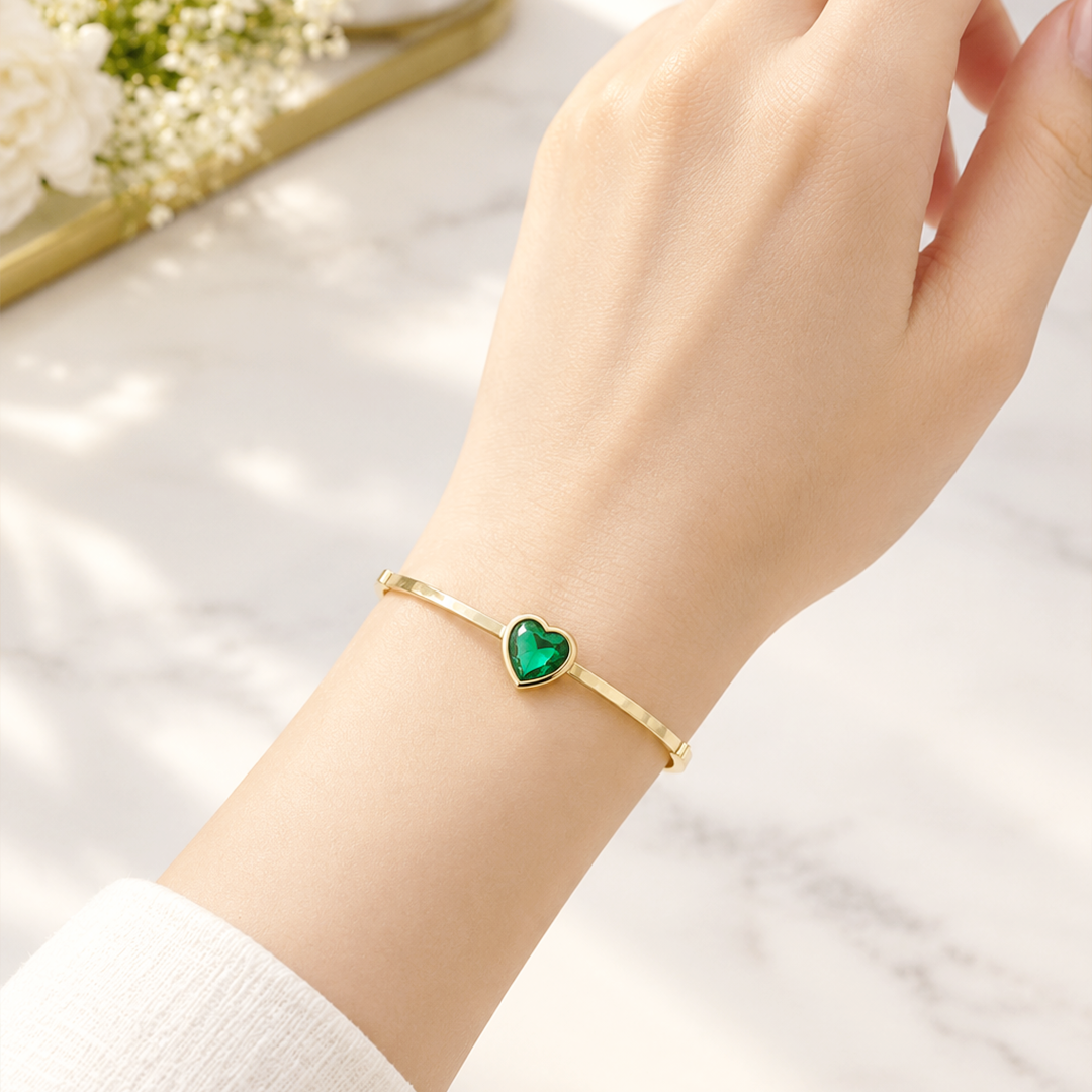 Emerald Heart Cuff