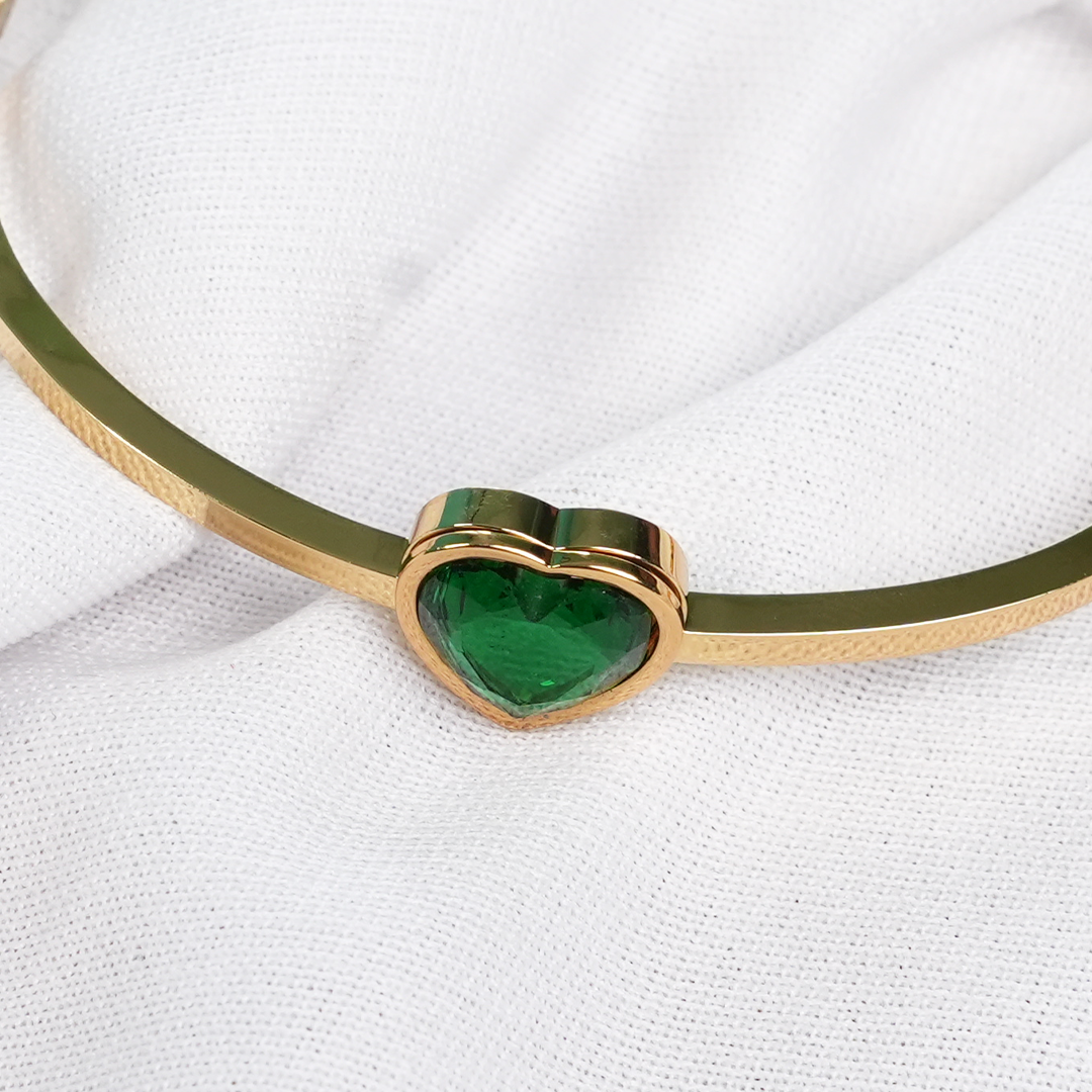 Emerald Heart Cuff