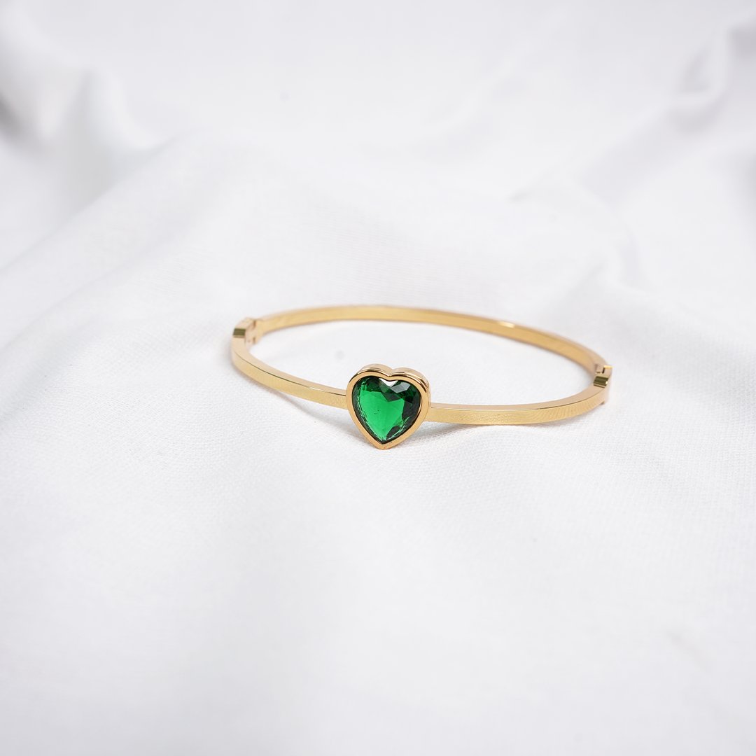 Emerald Heart Cuff