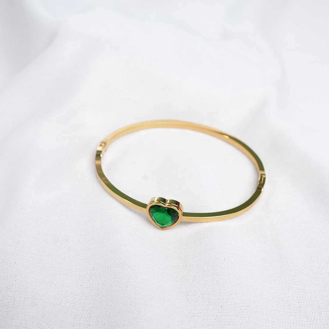 Emerald Heart Cuff
