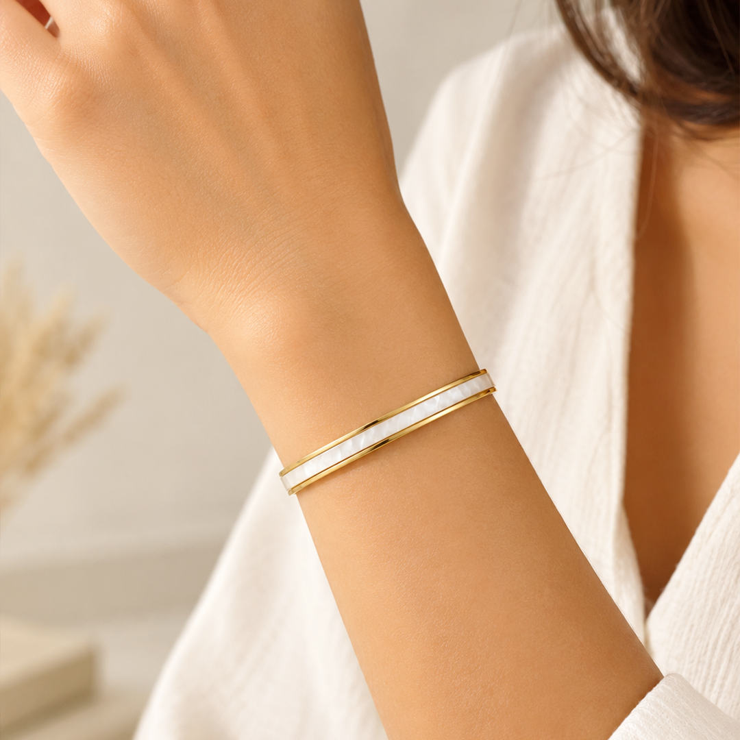 Ivory Enamel Cuff