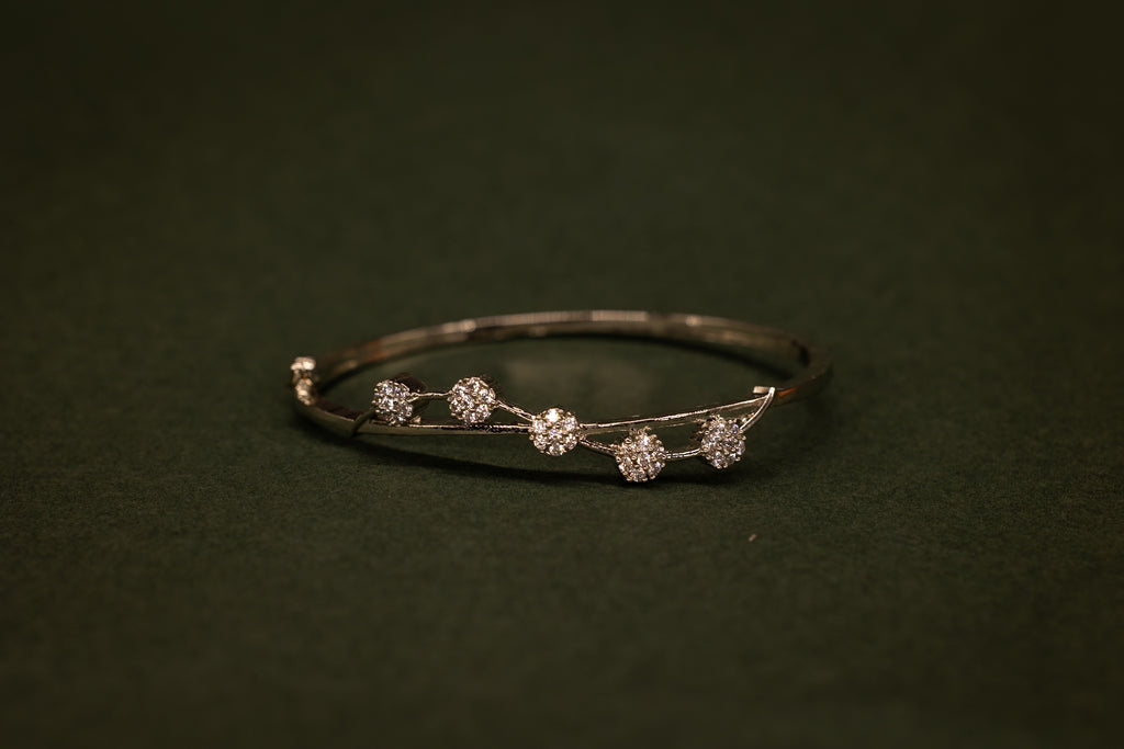 Five Stone Curve Cuff Bracelet