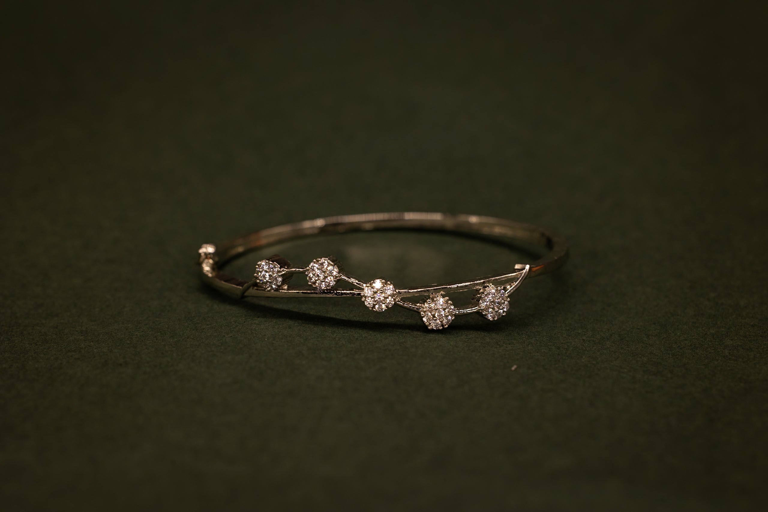 Five Stone Curve Cuff Bracelet