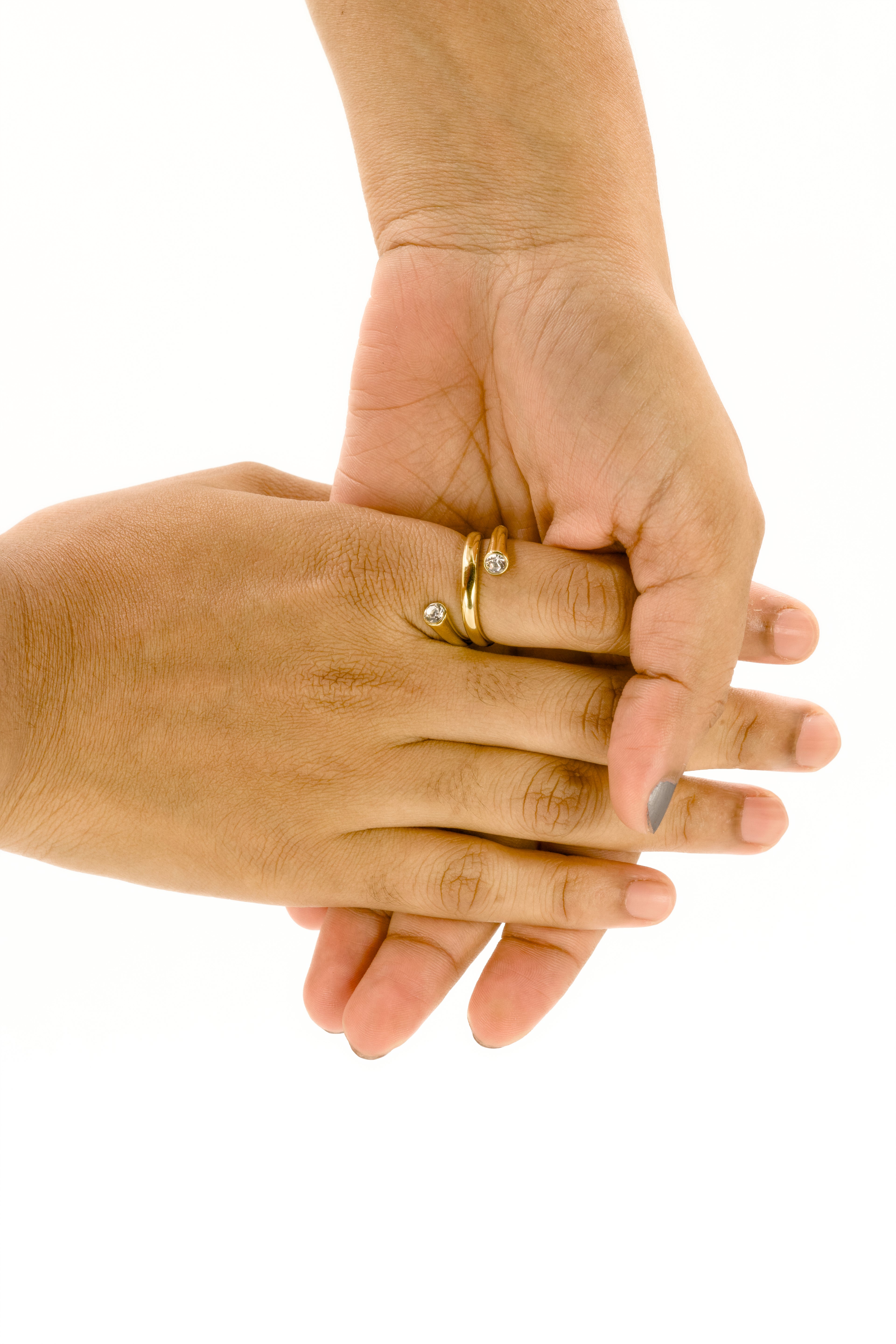 Twin Stone Ring Gold