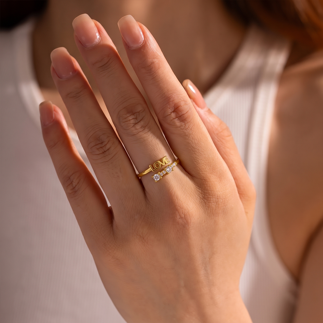 Golden wave Ring