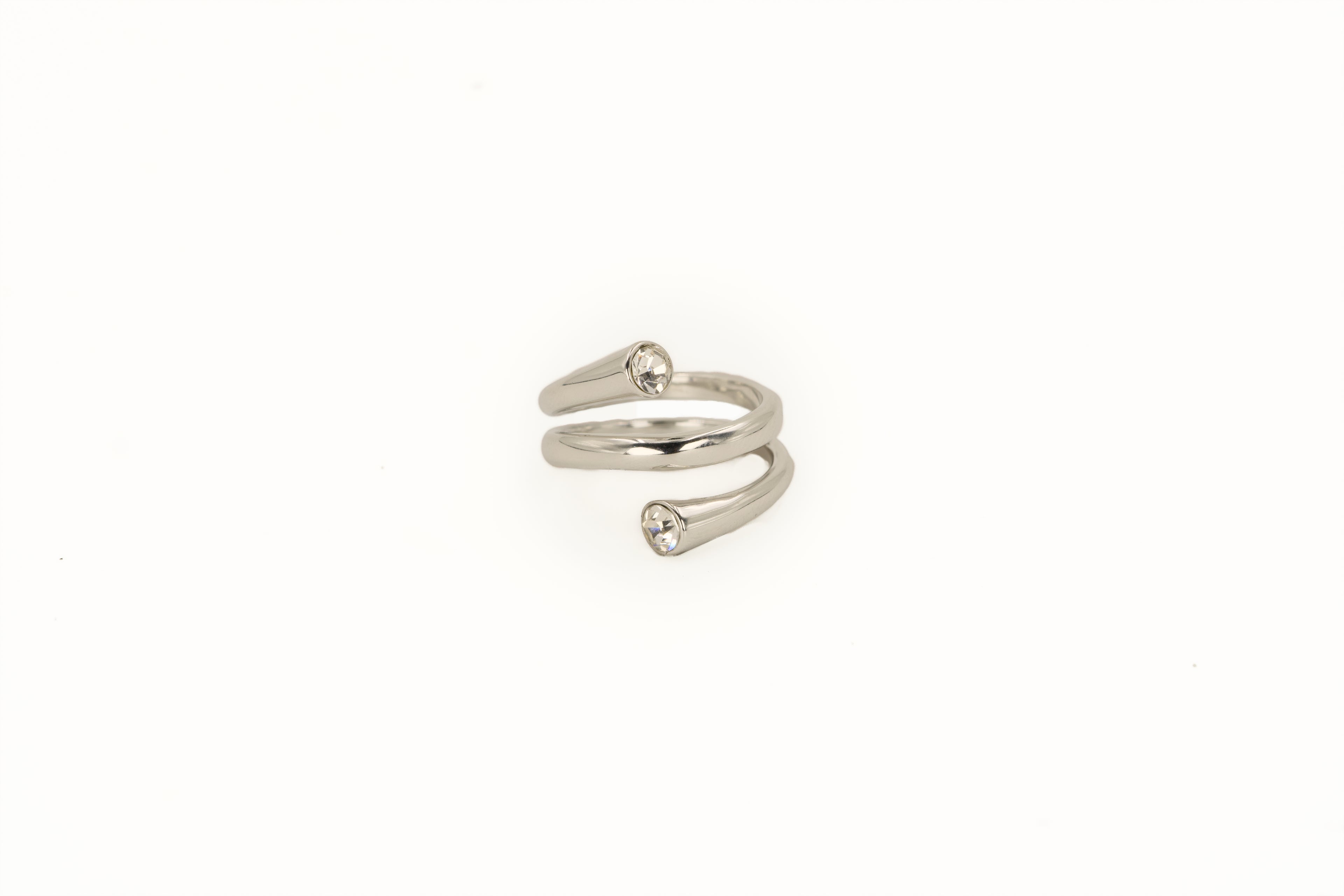 Twin Stone Ring Silver