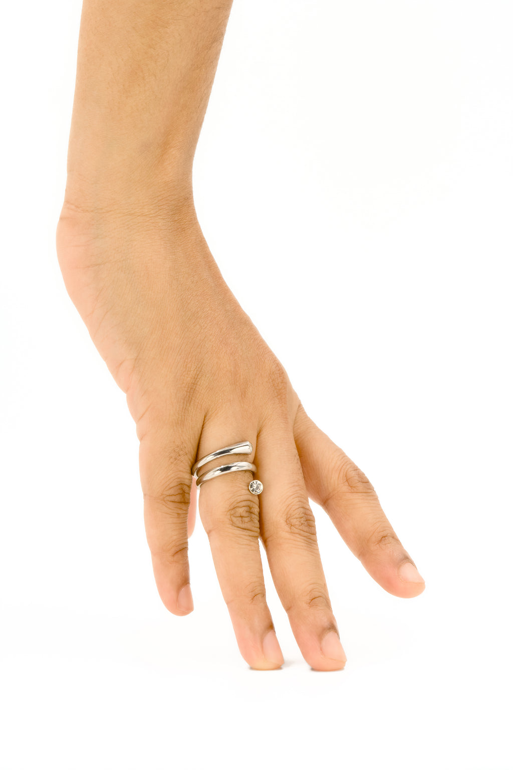 Twin Stone Ring Silver
