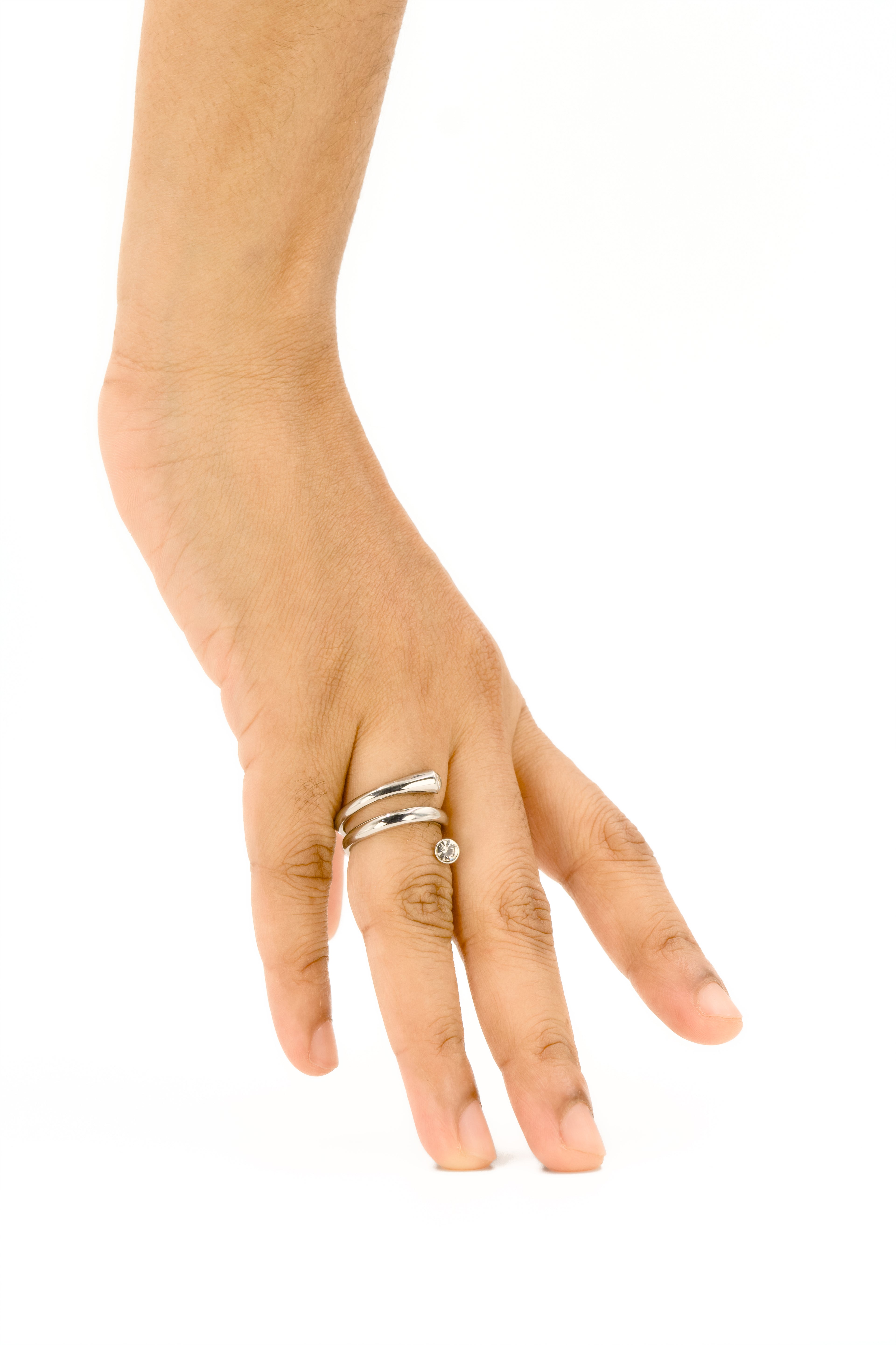 Twin Stone Ring Silver